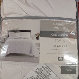 Garnent Washed 100% Cotton Twin Blanket NIP